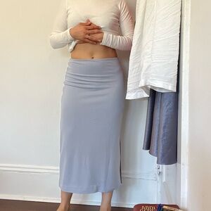 THIRD FORM Blue Mode Split Side Midi Skirt